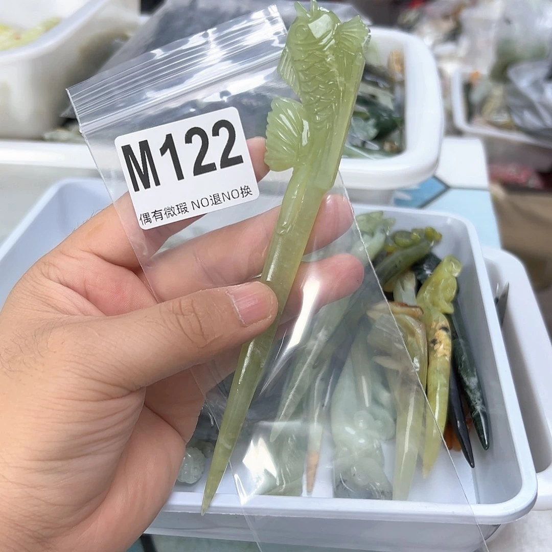 蛇纹石玉合金发饰旑****翎