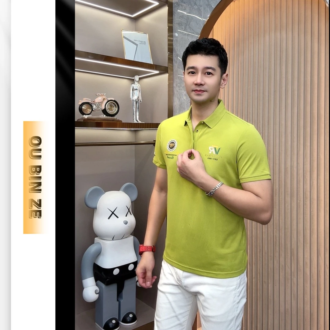 欧彬泽/丝光珠地【826】轻奢Polo衫男士翻领短袖夏季商务休闲2270