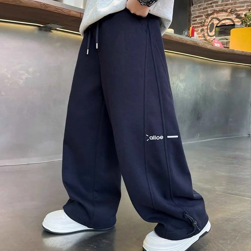 儿童运动裤春秋加绒冬款男童运动裤休闲长裤运动裤子阔腿裤束脚裤