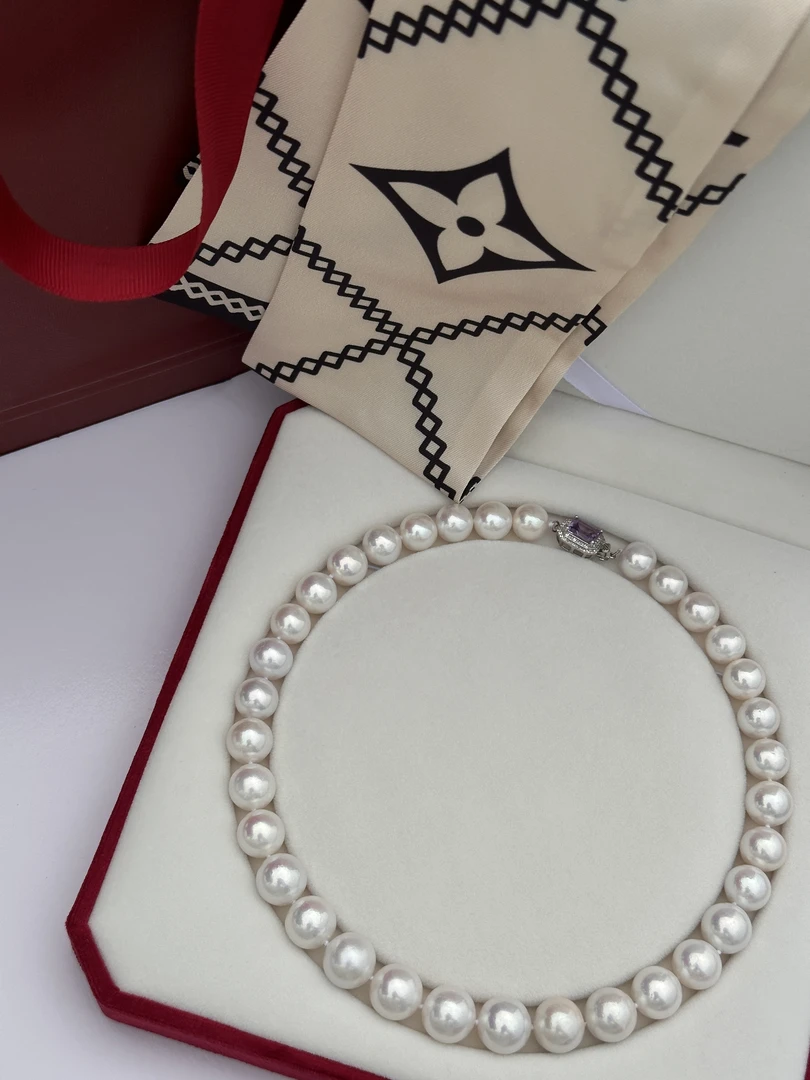 【王公子】淡水珍珠/慈光/白色全珠链11-14MM/S925银