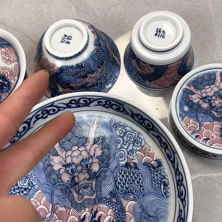 瓷片霸王龙5件套景德镇