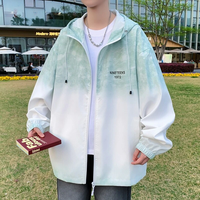 夏季防晒衣男新款薄款连帽外套港风潮流休闲夹克宽松百搭防晒服男