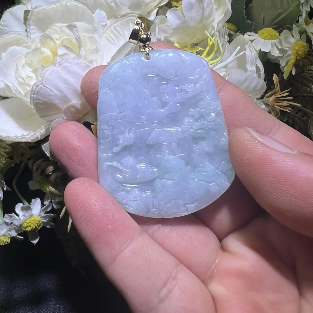 天然翡翠A货山水
