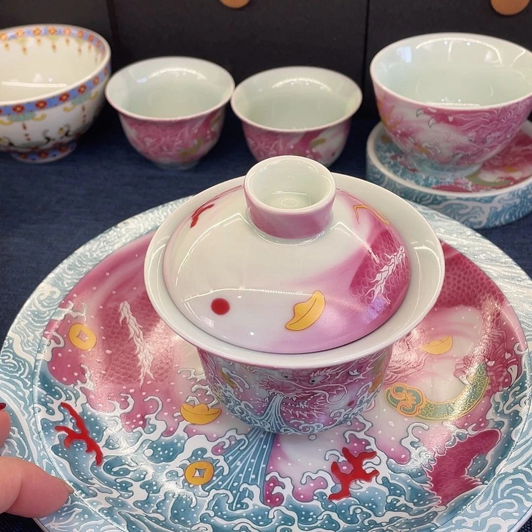 陶景德陶瓷盖碗茶具