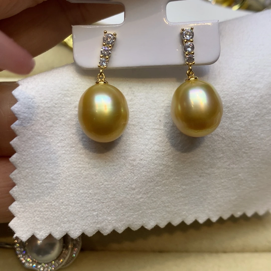 银S925镶嵌耳饰海水珍珠