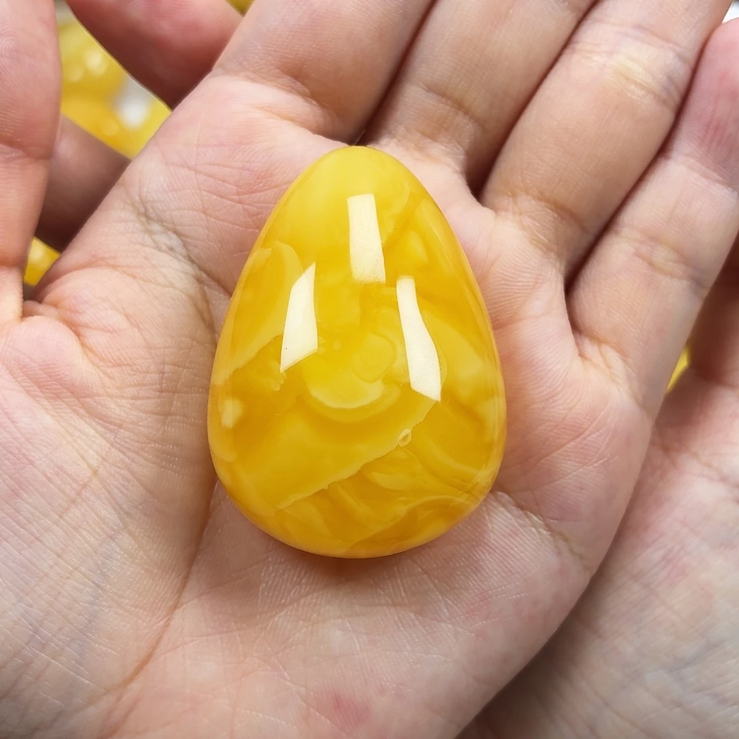 蜜蜡颈饰未镶嵌焦皮妖花水滴