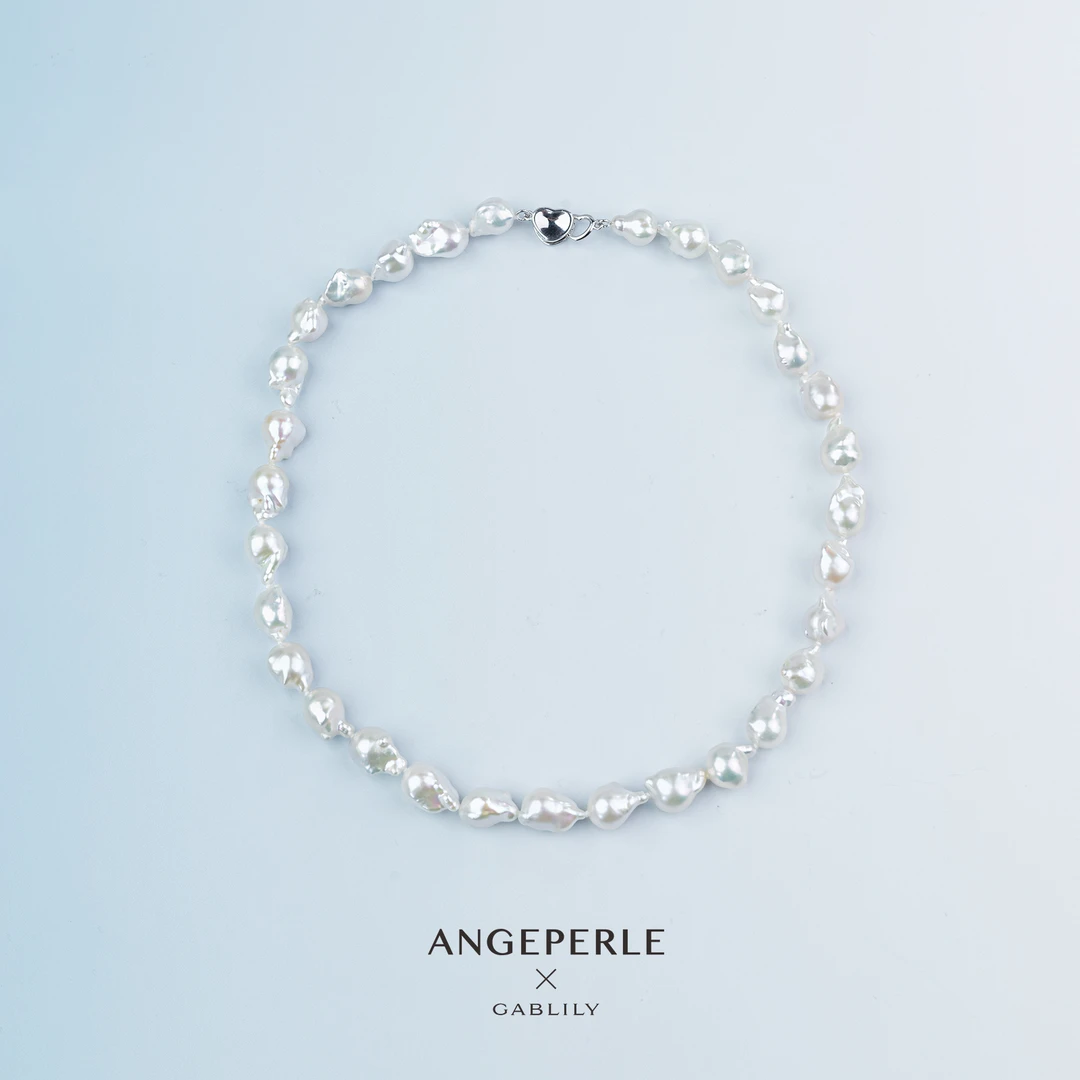 【泉腾腾】天使之泪 淡水珍珠S925银扣头巴洛克项链8-10mm时尚百搭
