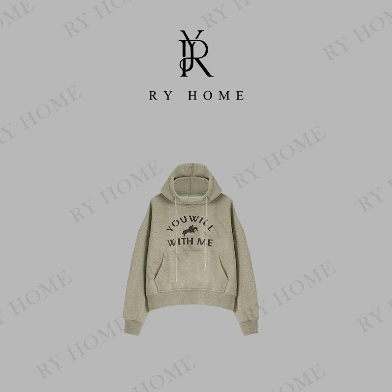 【容雨RYHOME】新款宽松字母印花连帽卫衣253Y1084