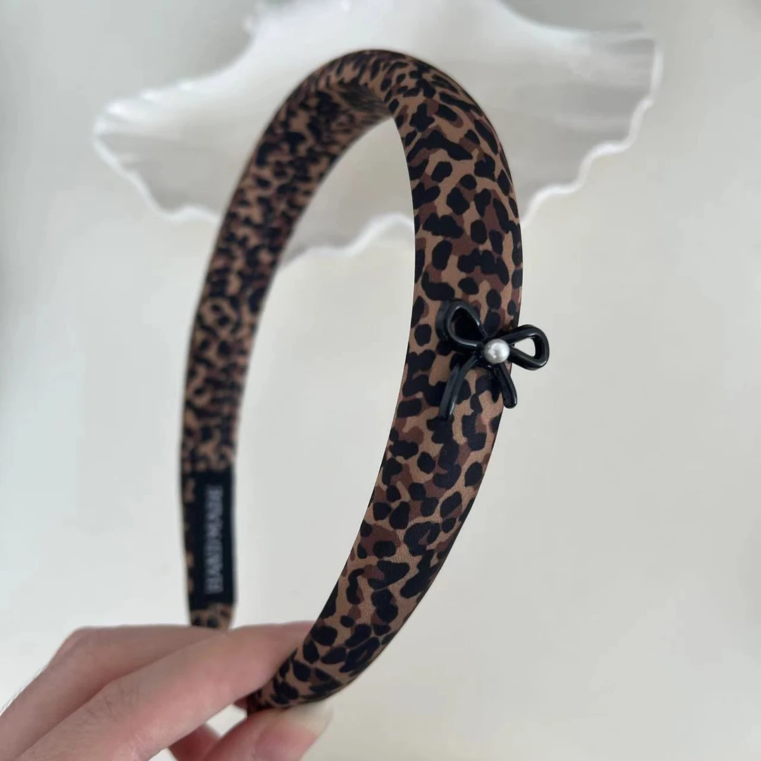 珍珠黑色蝴蝶结咖色豹纹发夹复古辣妹BB夹刘海夹鸭嘴夹发饰新款