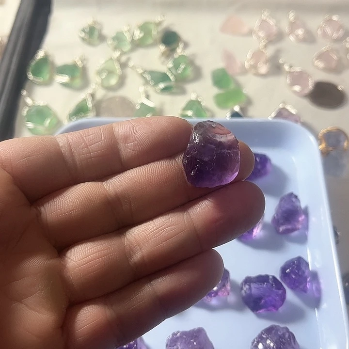 水晶颈饰未镶嵌紫水晶吊坠001