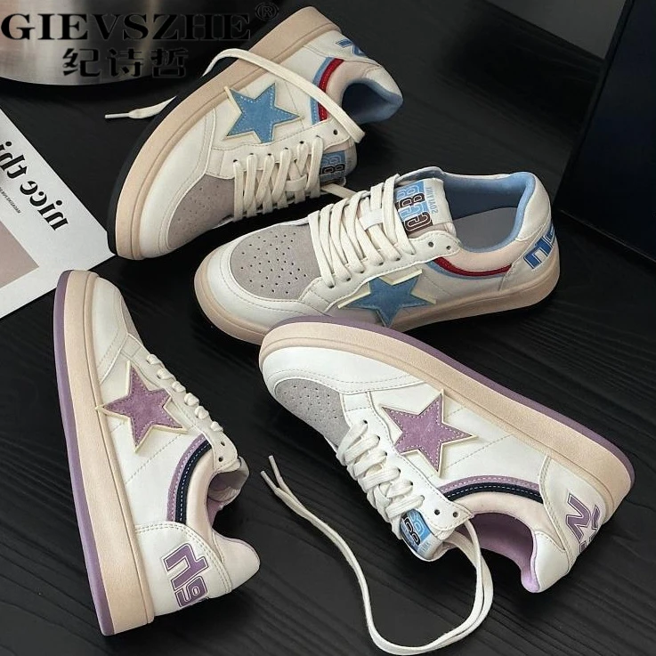 纪诗哲潮流小白鞋女2025秋季新款时尚真皮百搭复古休闲运动鞋女款