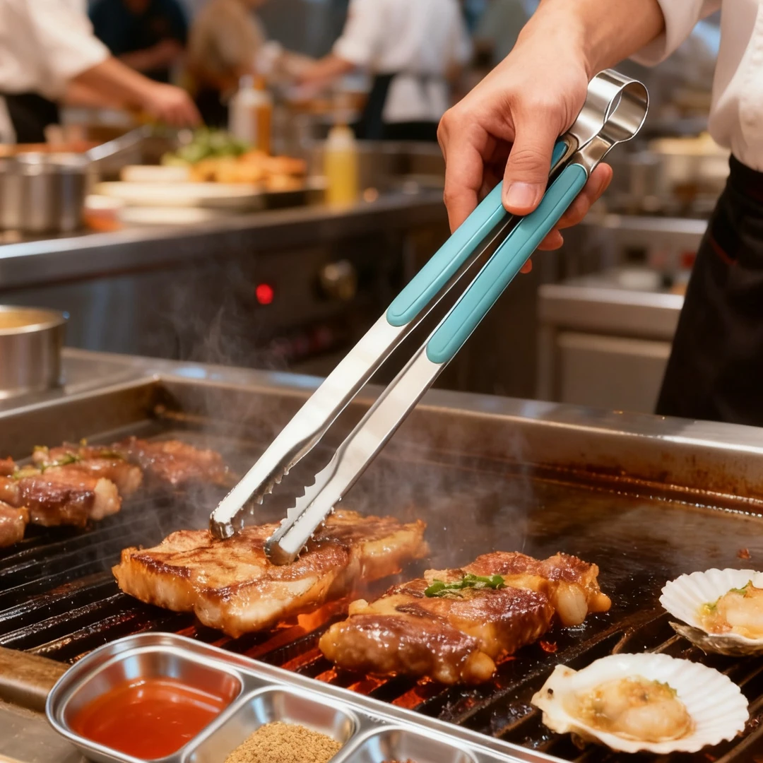 韩式不锈钢烤肉夹子分格烤肉蘸料碟火锅调料碟不锈钢酱料碟餐具