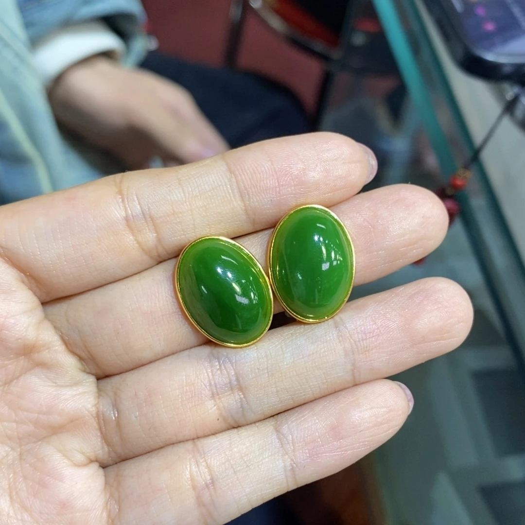 和田玉银S925镶嵌耳饰多样性发货 拍一发一