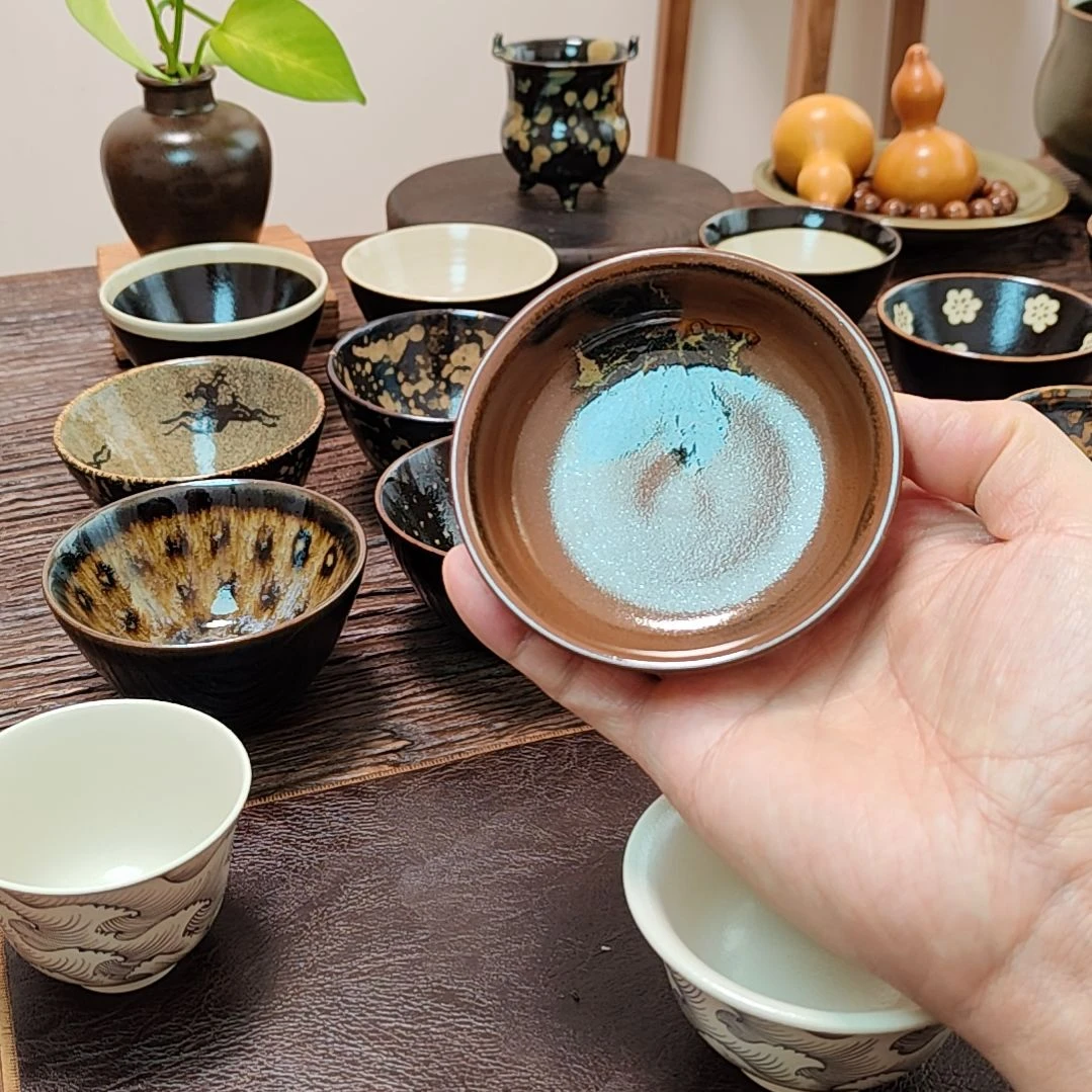 吉州窑原矿手工柴窑柴烧木叶盏（瑕品福利）