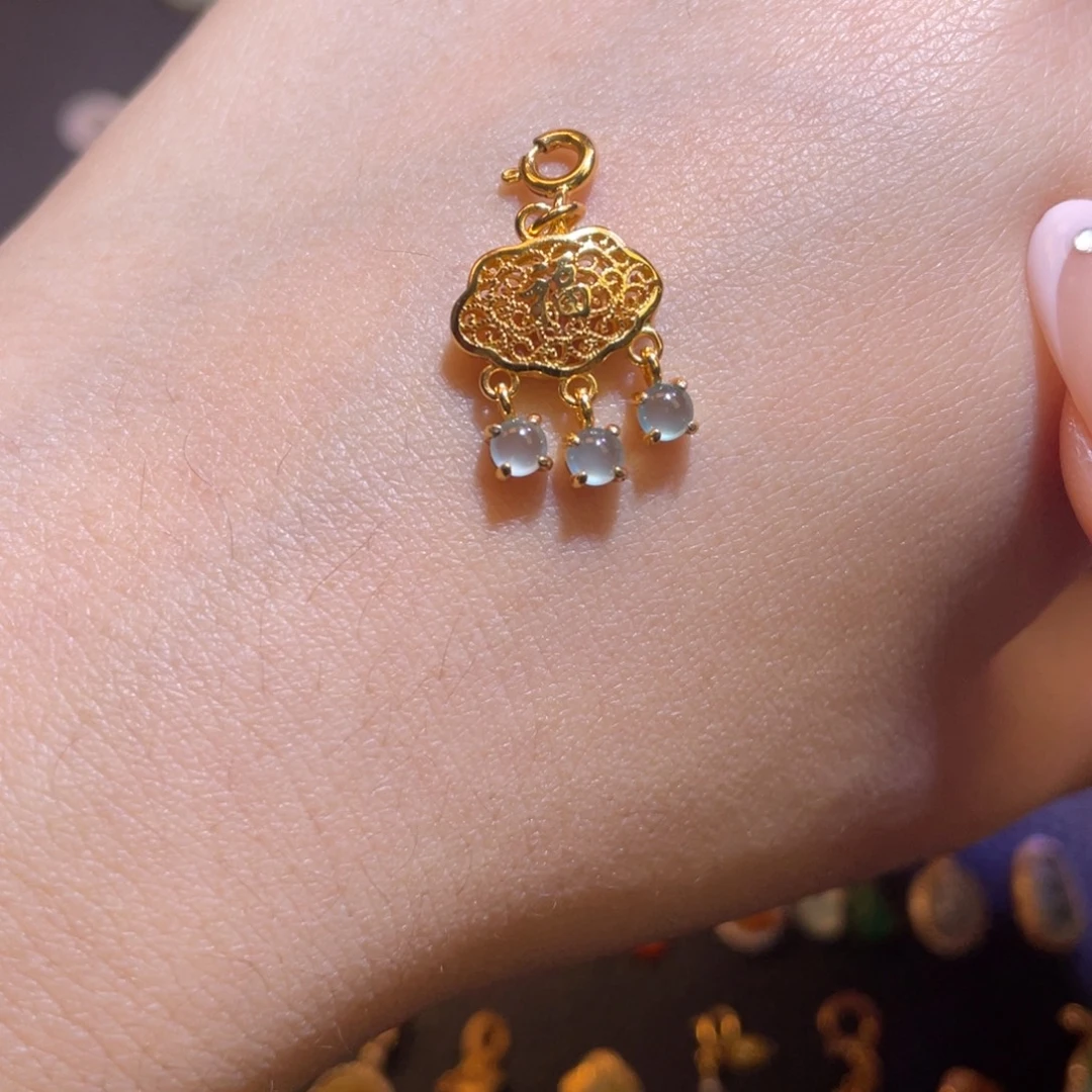 翡翠银S925镶嵌颈饰