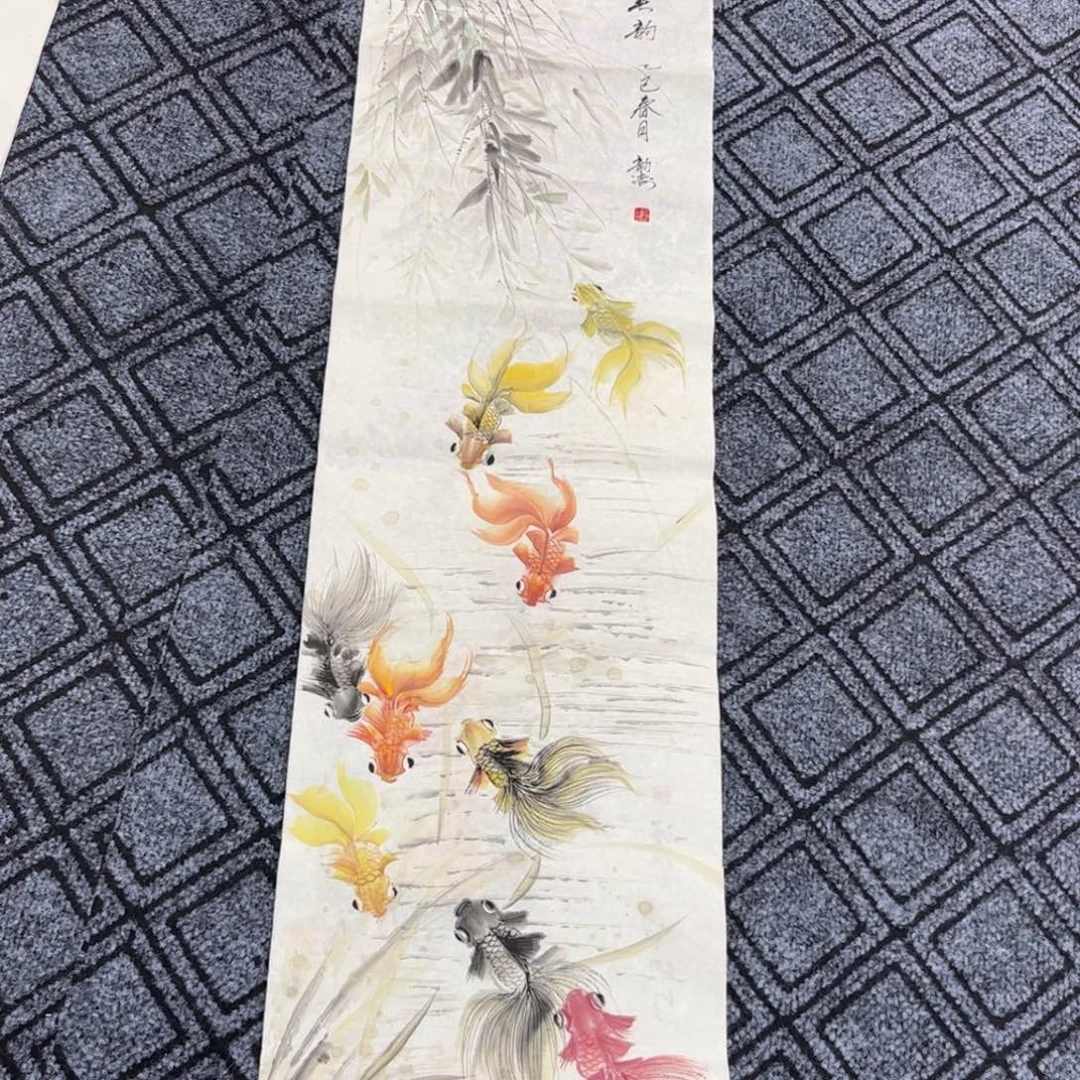 梵***思国画四尺对开花鸟作品