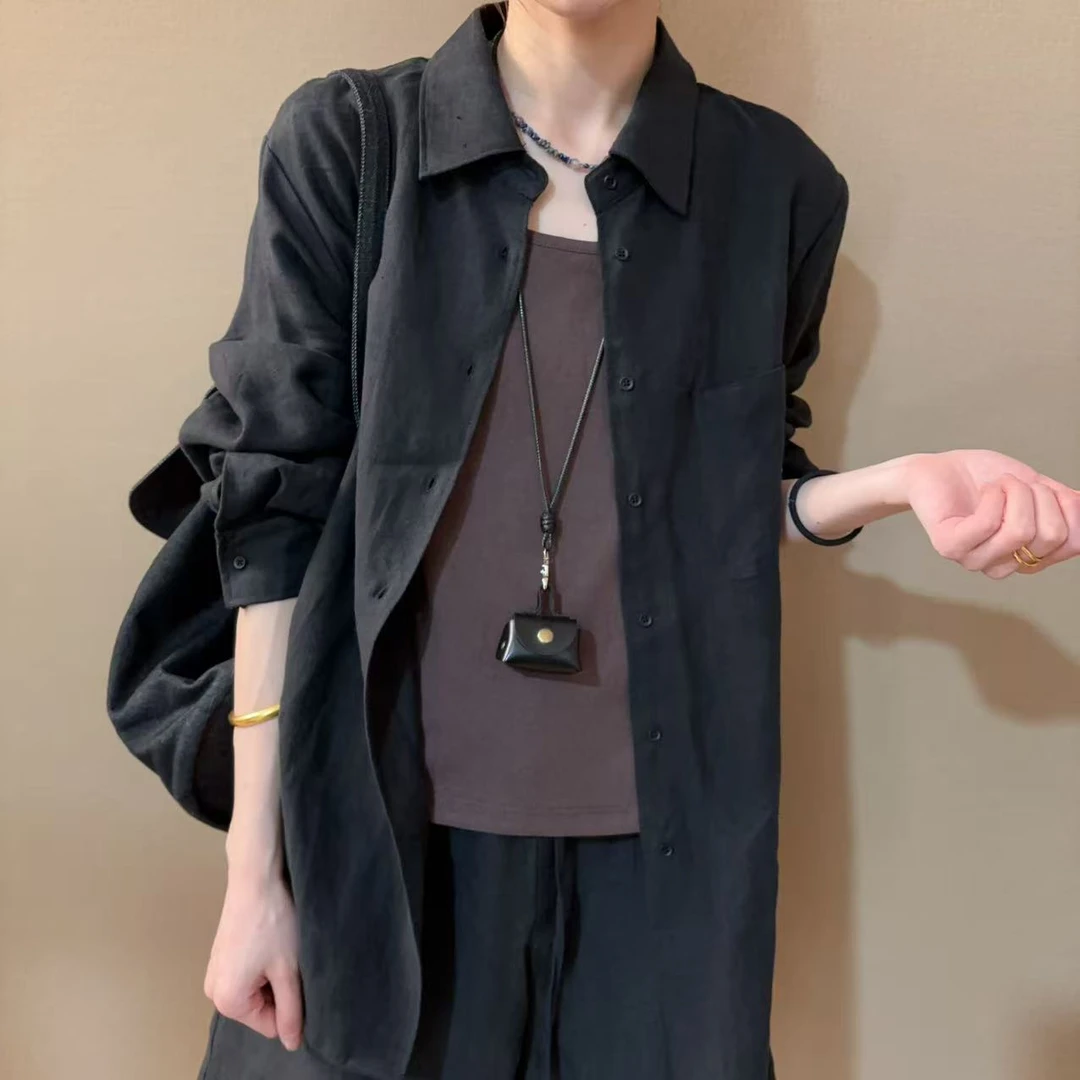 【高品】慵懒风汉麻衬衫