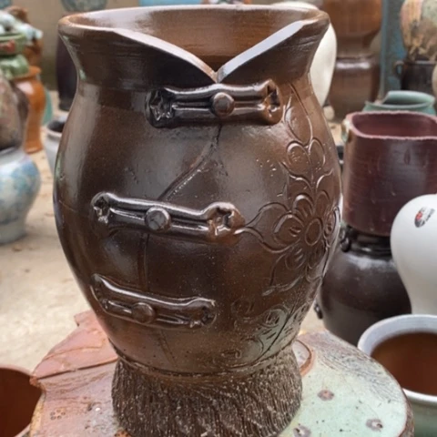 【闪购商品】紫砂花盆高25口13手工瑕疵