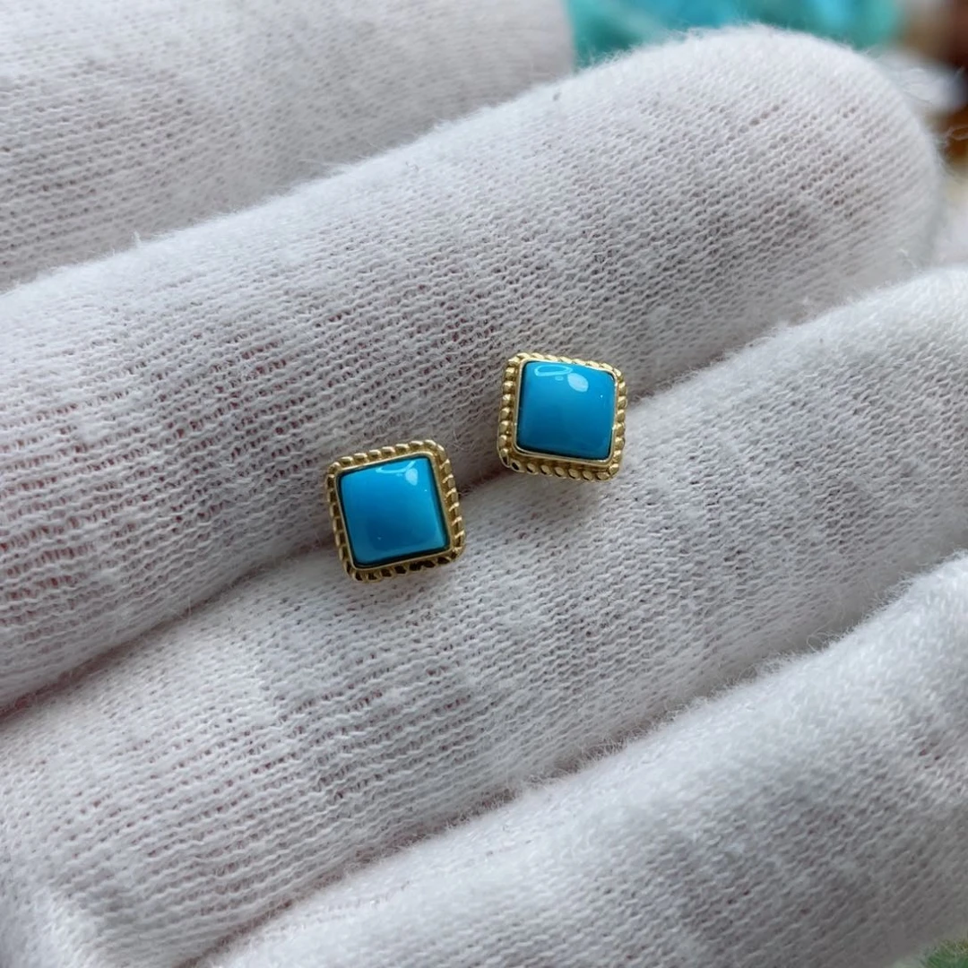 绿松石珠宝奇石18K金镶嵌