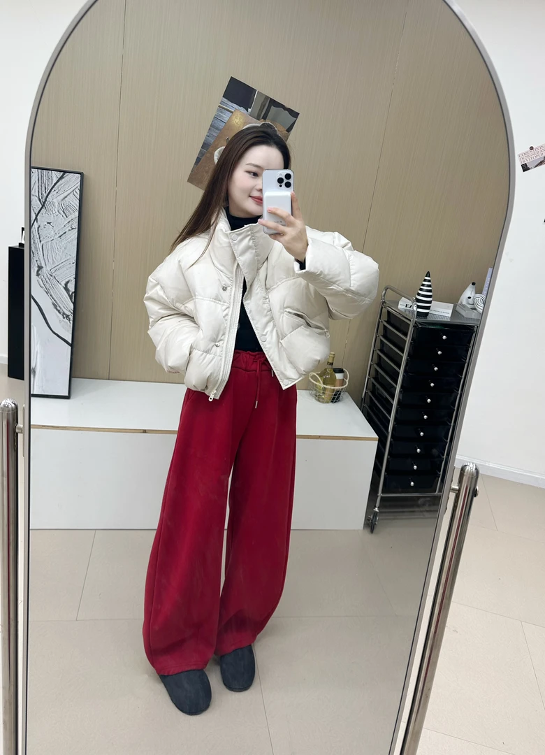 XXJ 2210 缎面雾光【白雪公主】成人90白鸭绒短款羽绒服