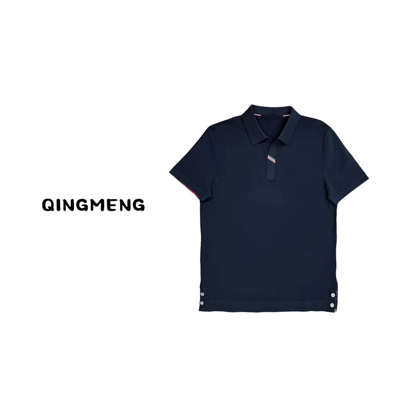 休闲宽松夏季精致韩风短袖男士Polo针织4637