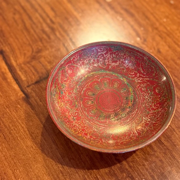 手工大漆壶承（红色）