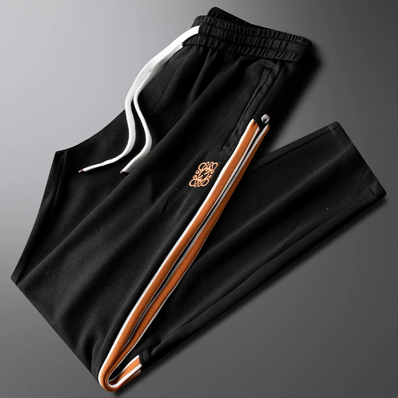 梵基弗奈精致感个性印花时尚撞色休闲新款春夏季薄款修身小脚卫裤