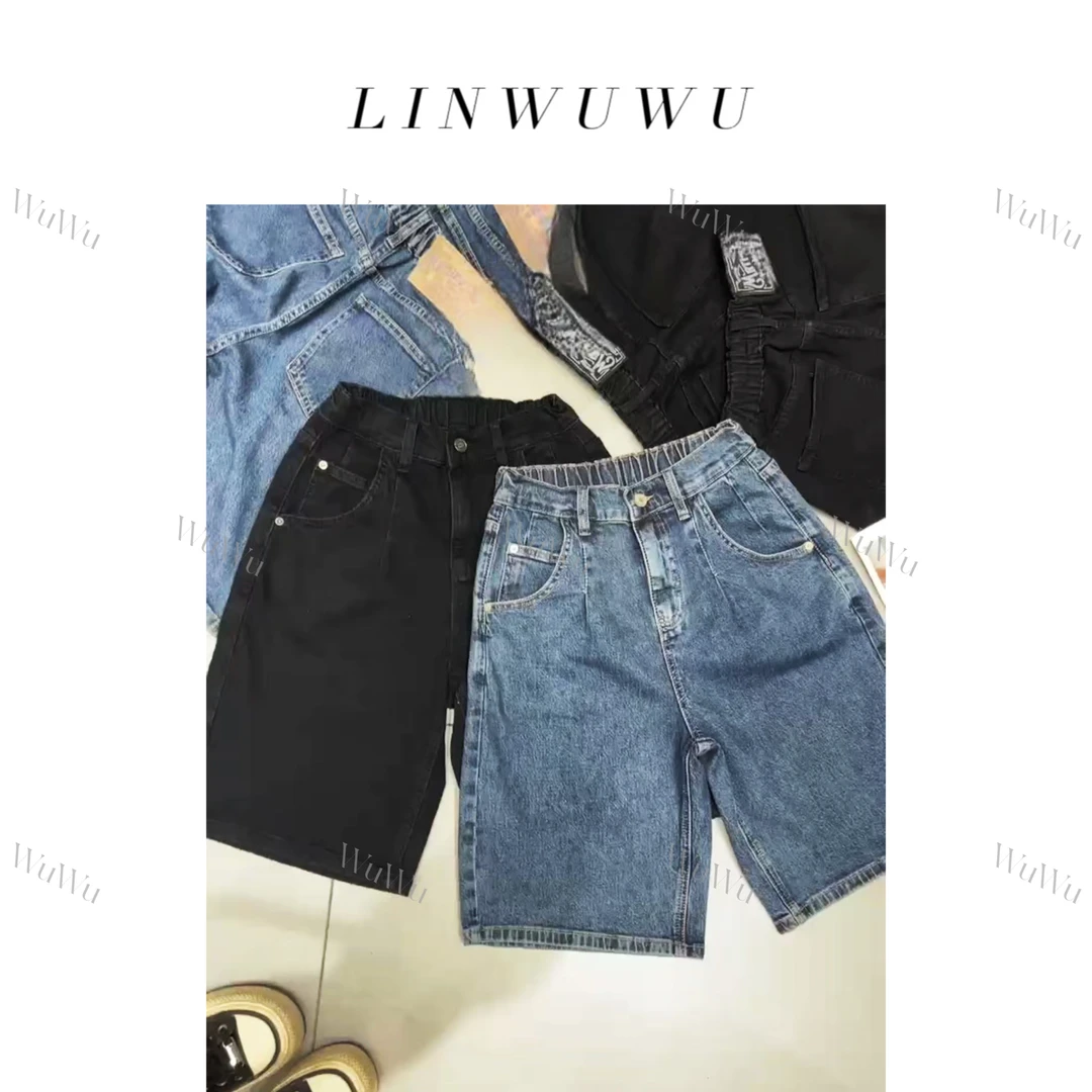 【五五定制】2025新款—春夏小众设计极简风花苞型百搭牛仔中裤