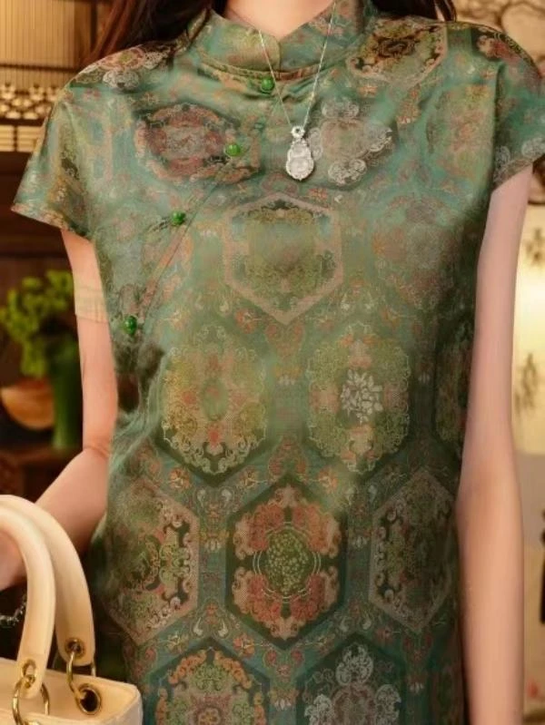 青山如黛｜宝相花异色镂空女装连衣裙2024B377奇奇布卓尔仓