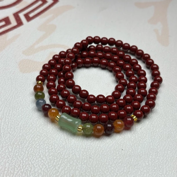 含辰砂工艺品天然正品多圈手链朱砂男女手串108佛珠A003