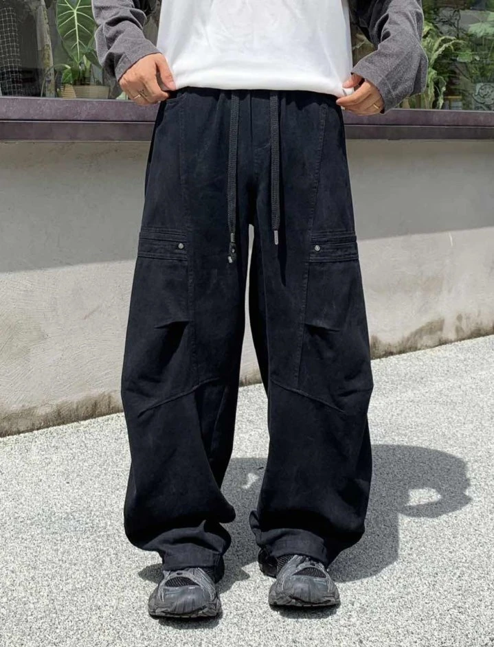秋季男休闲裤男士扎染工装裤做旧潮流宽松长裤/C203530017101