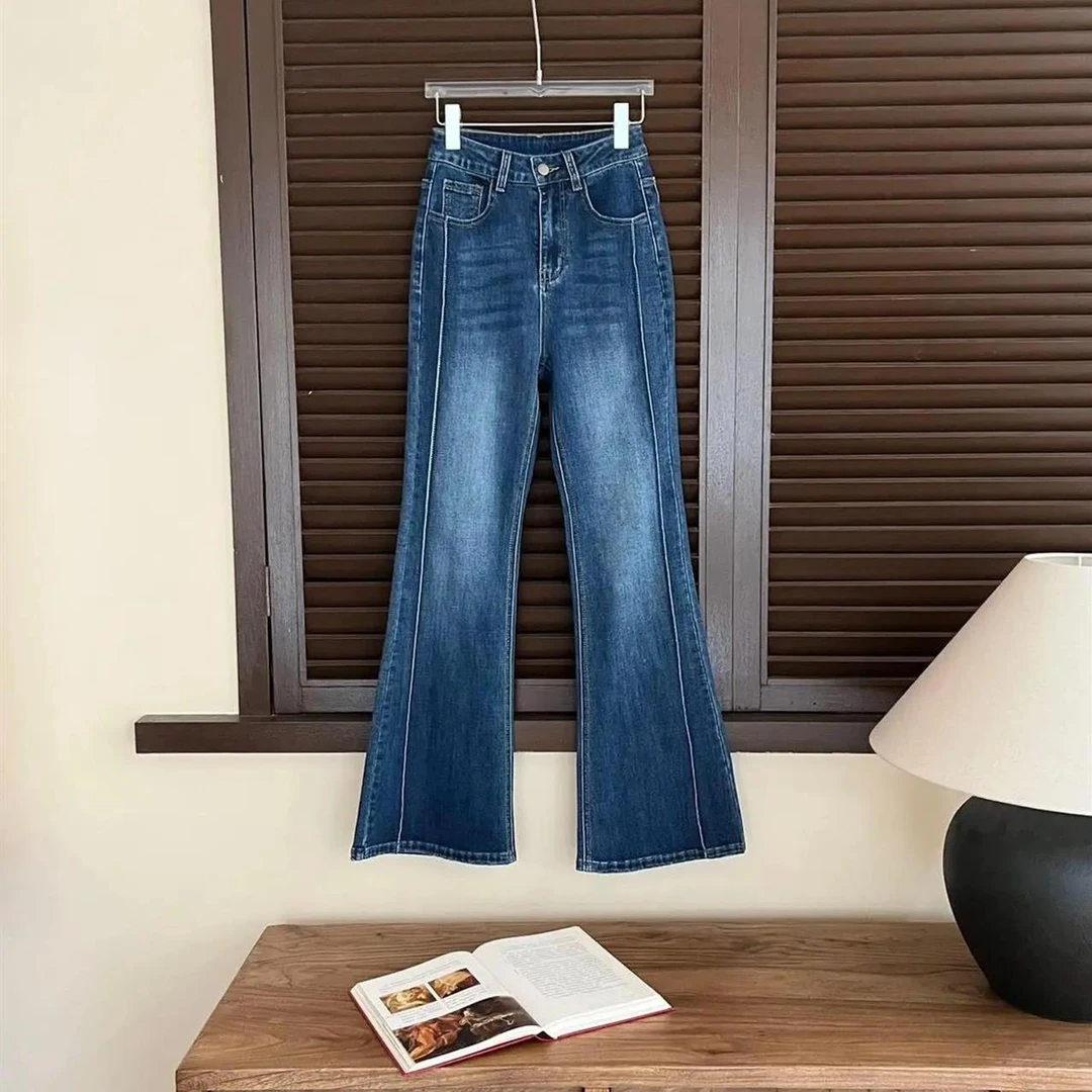 赵小小【版型巨赞！不挑身材】爆款微喇裤高腰显瘦牛仔裤女X-97010