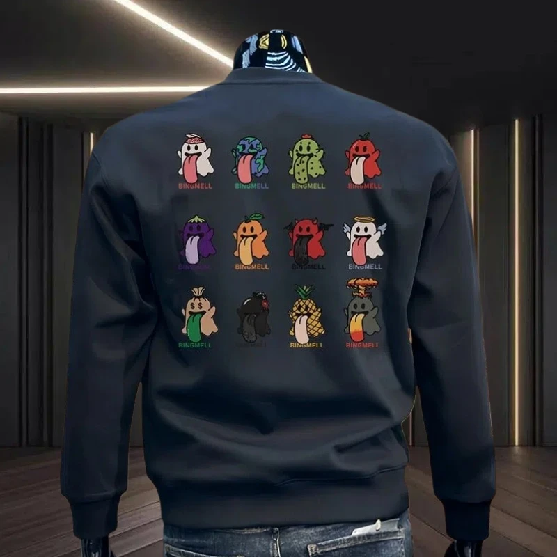 2025秋冬季新款男生加绒加厚卫衣美式嘻哈印花百搭宽松长袖打底衫