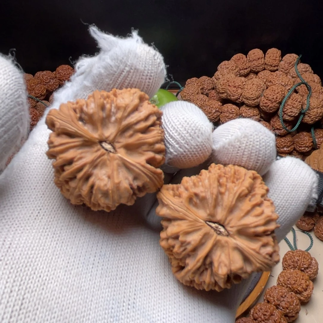 左***火金刚菩提手串南疆石狮子头核桃41+