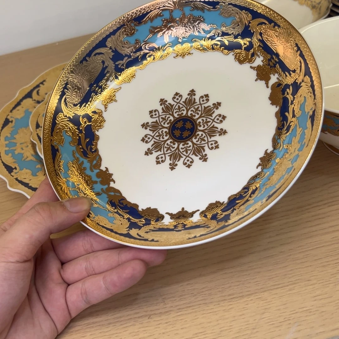 瓷片8寸深菜盘两个一单