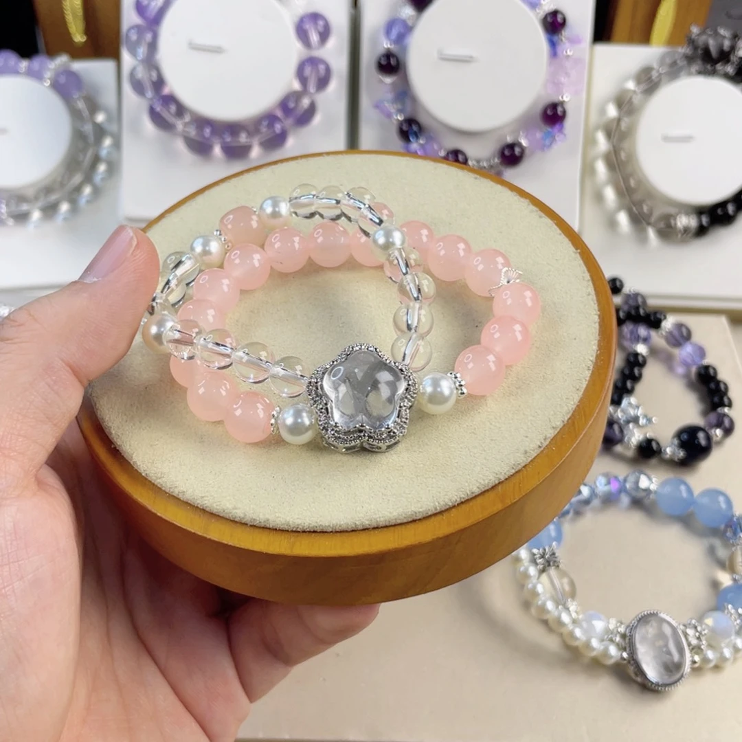 针钠钙石手饰银S925镀金镶嵌