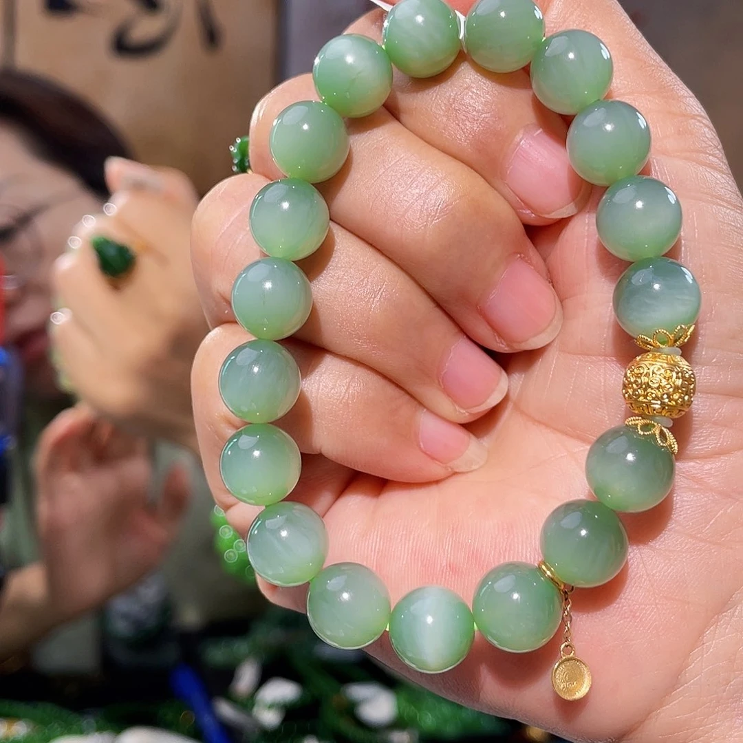 未镶嵌手链和田玉（糖玉）碧玉手串