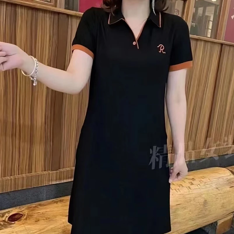 新款2025时尚气质休闲女款中长款百搭时尚气质休闲遮肚连衣裙洋气