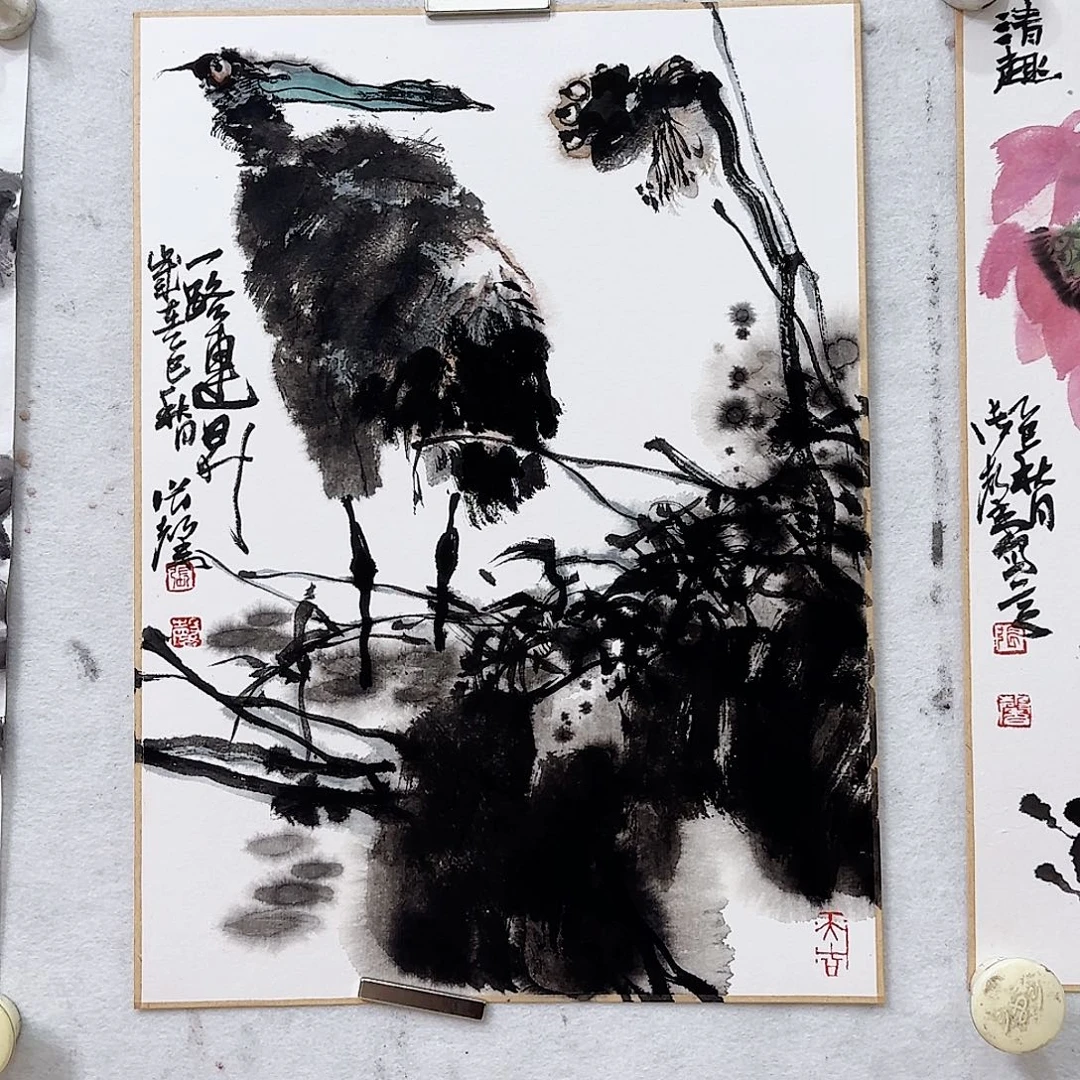 情***.国画国画卡纸作品