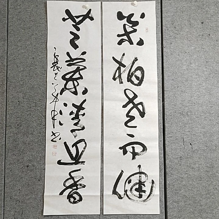 书法宋秉民书法。四尺对开。松柏老而健