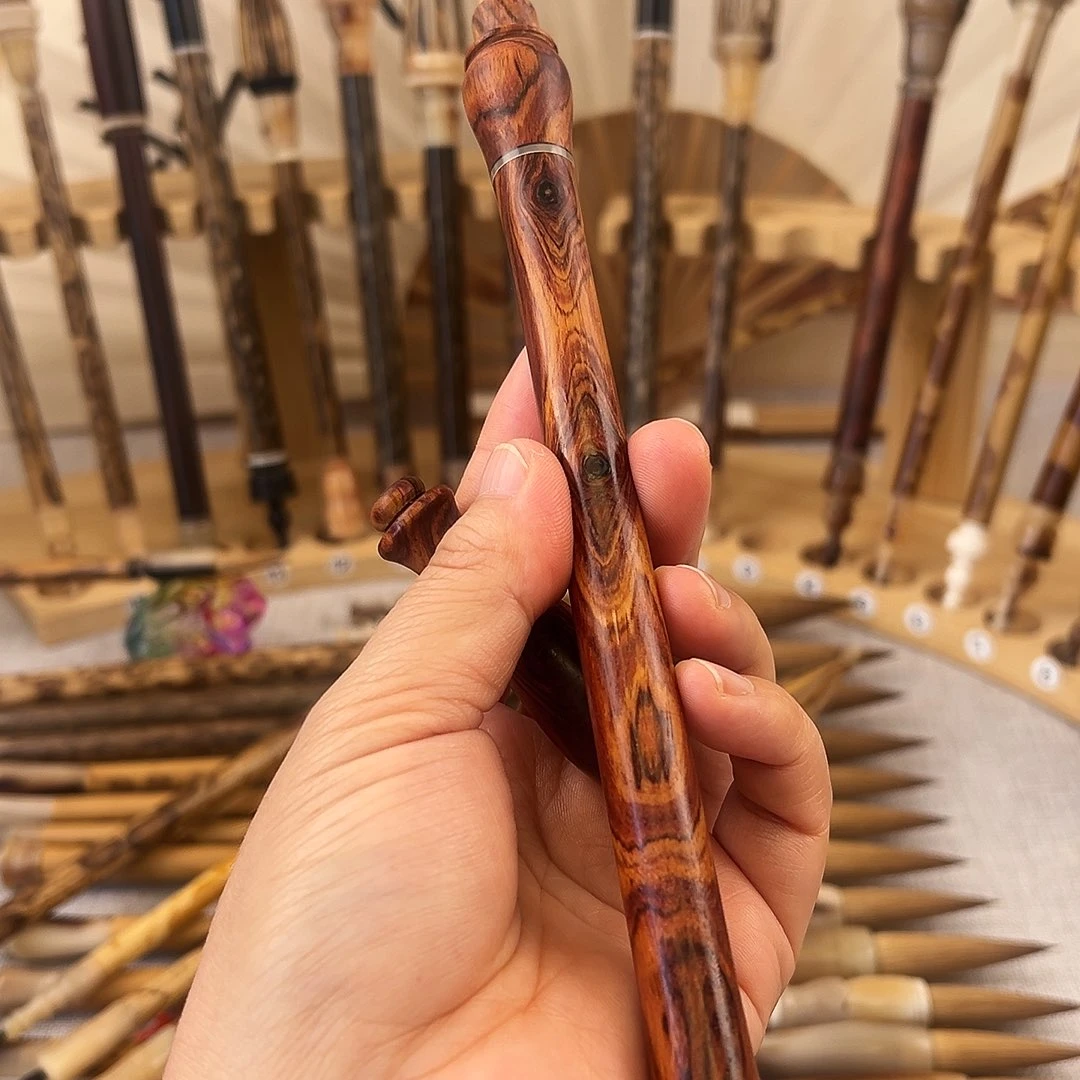 镜***月定制款紫油梨纯狼毫作品毛笔