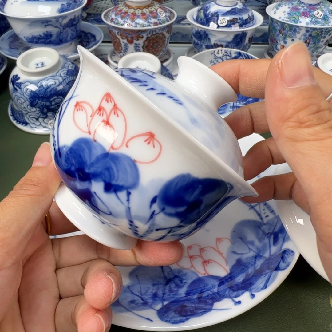 陶瓷景德镇纯手工纯手绘茶具木木49