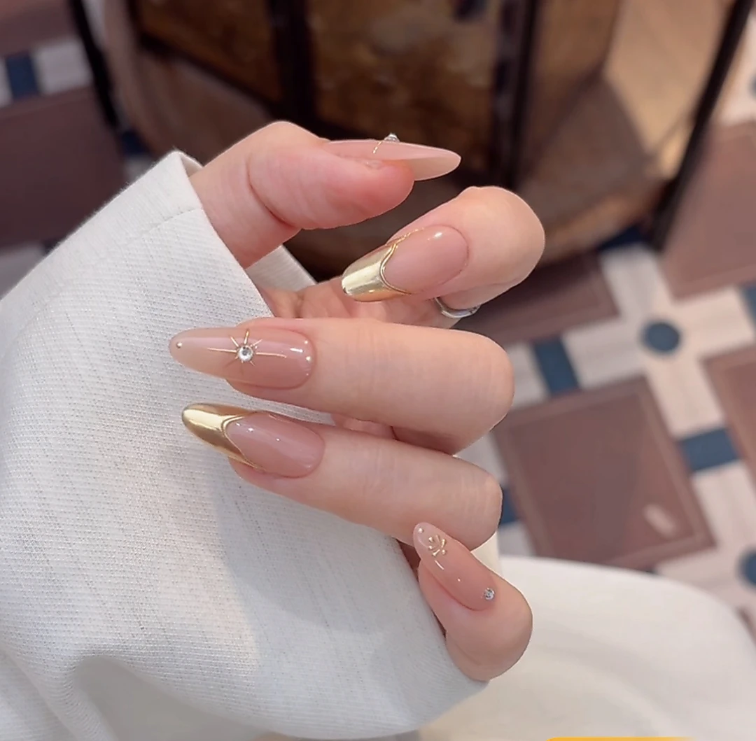 【现*金色浪漫】纯手工制作可拆卸穿戴甲10片