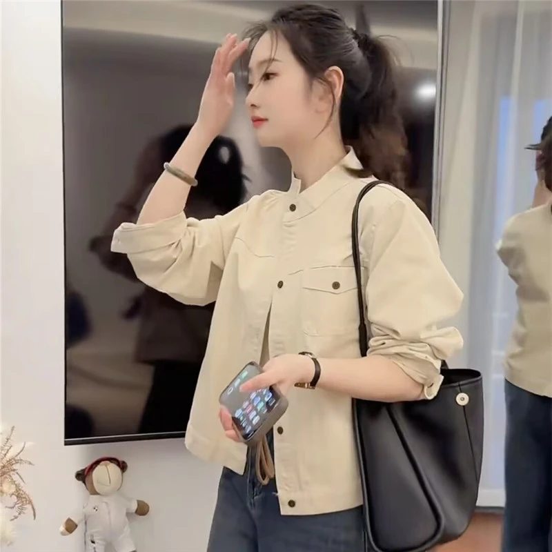 休闲衬衫外套女短款春季新款小个子爆款减龄设计感薄款外套上衣潮