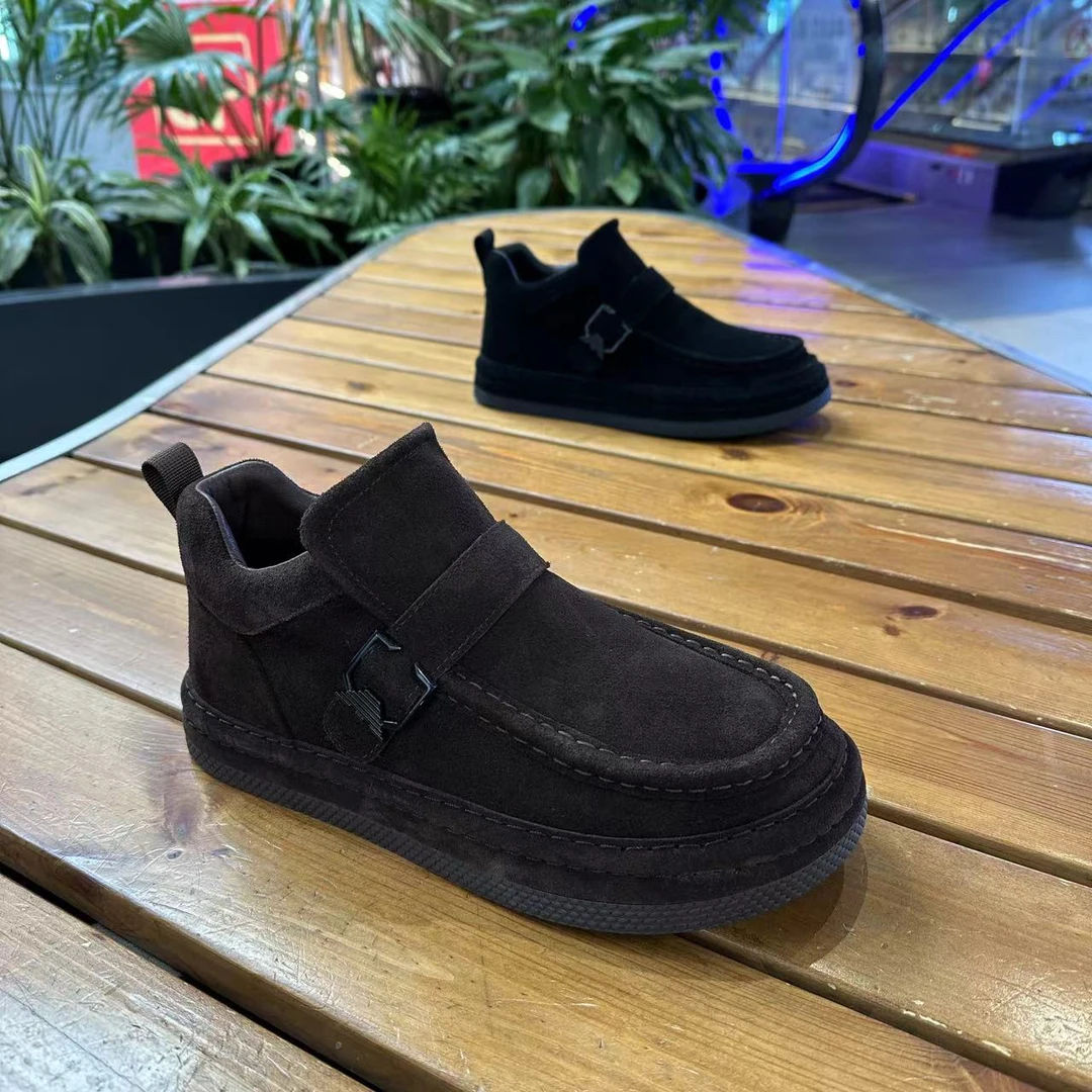 25-8休闲风透气车缝线磨砂皮休闲皮鞋冬季男靴舒适男款