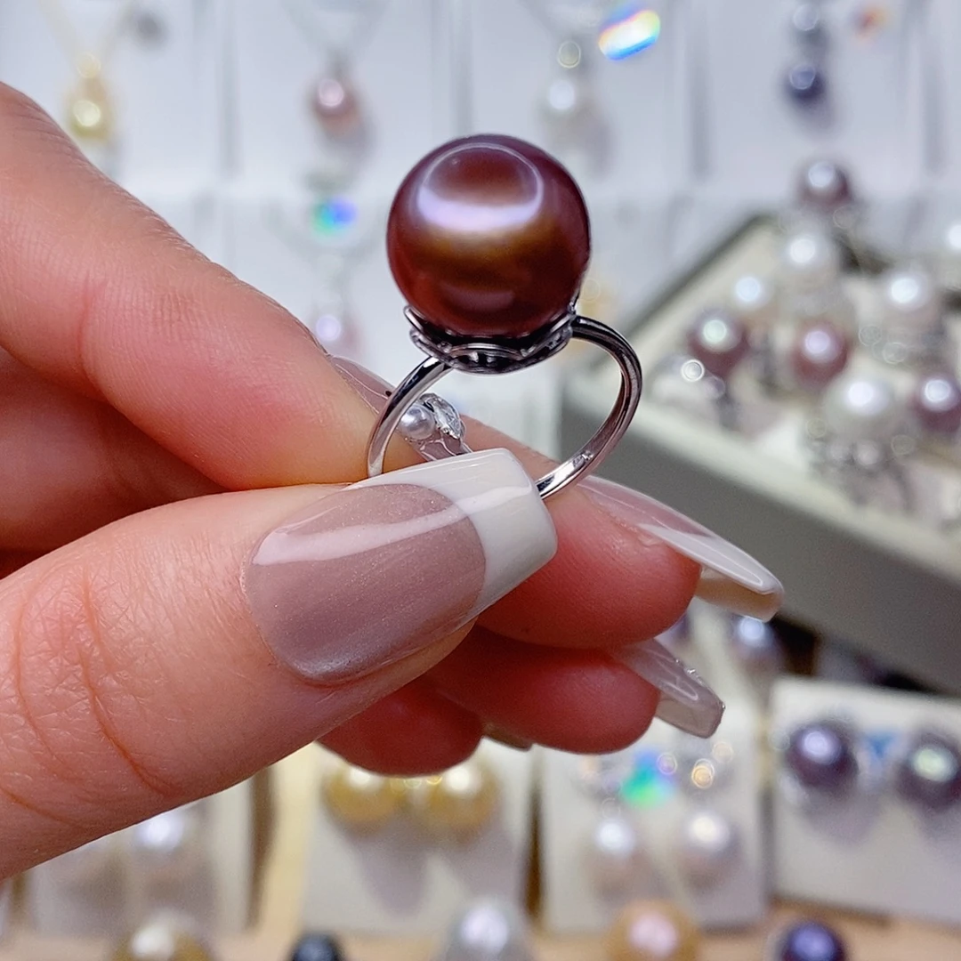 银S925镶嵌淡水珍珠戒指