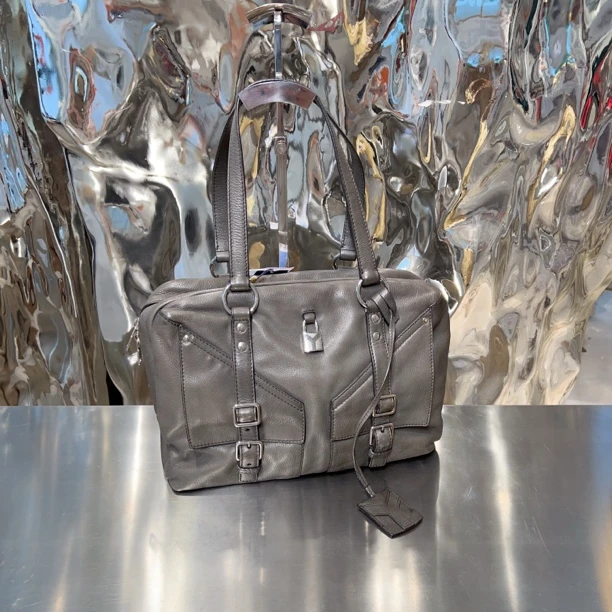 95新 YSL/圣罗兰 ysl 灰色 单肩包 方包