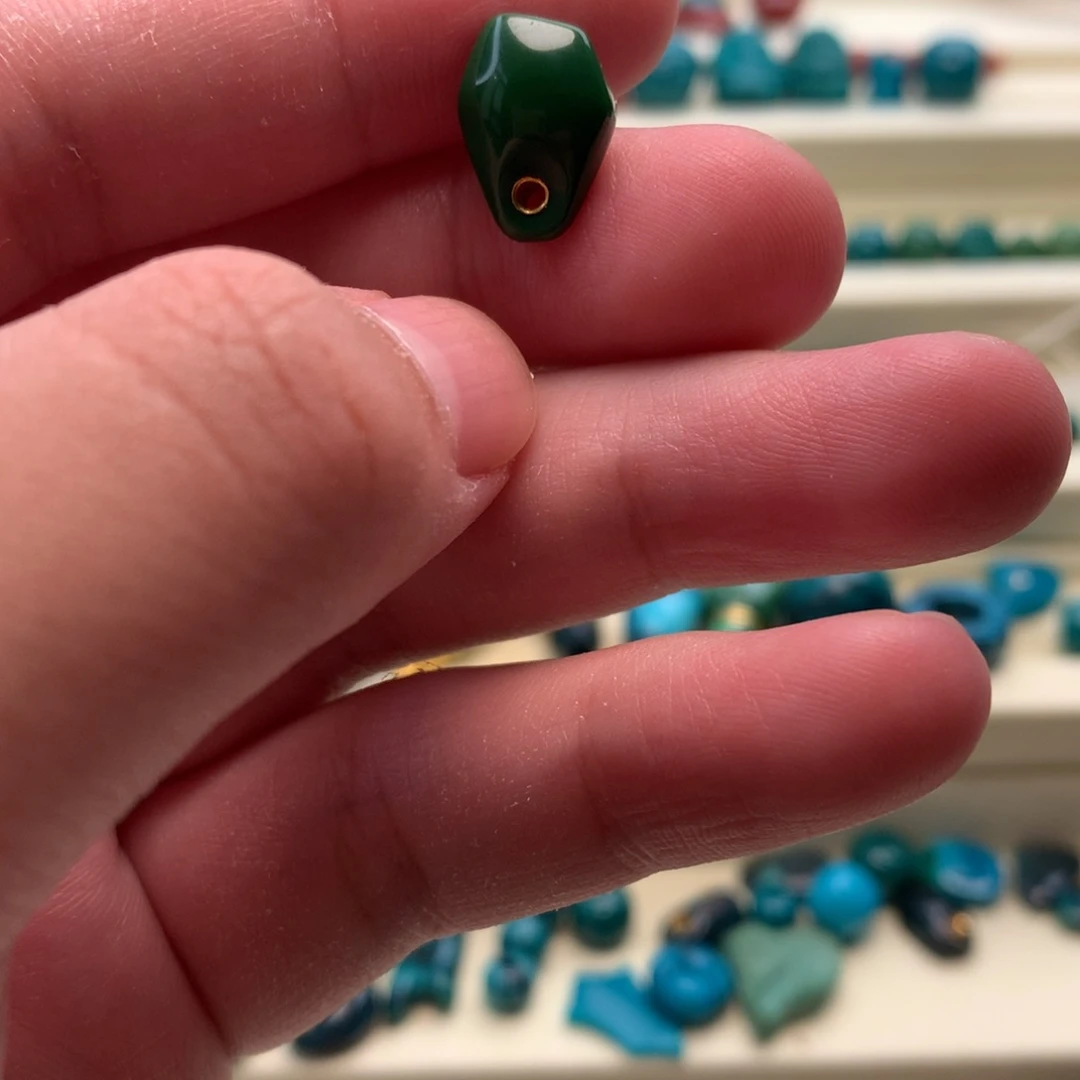 绿松石未镶嵌绿松石油绿侧挂9