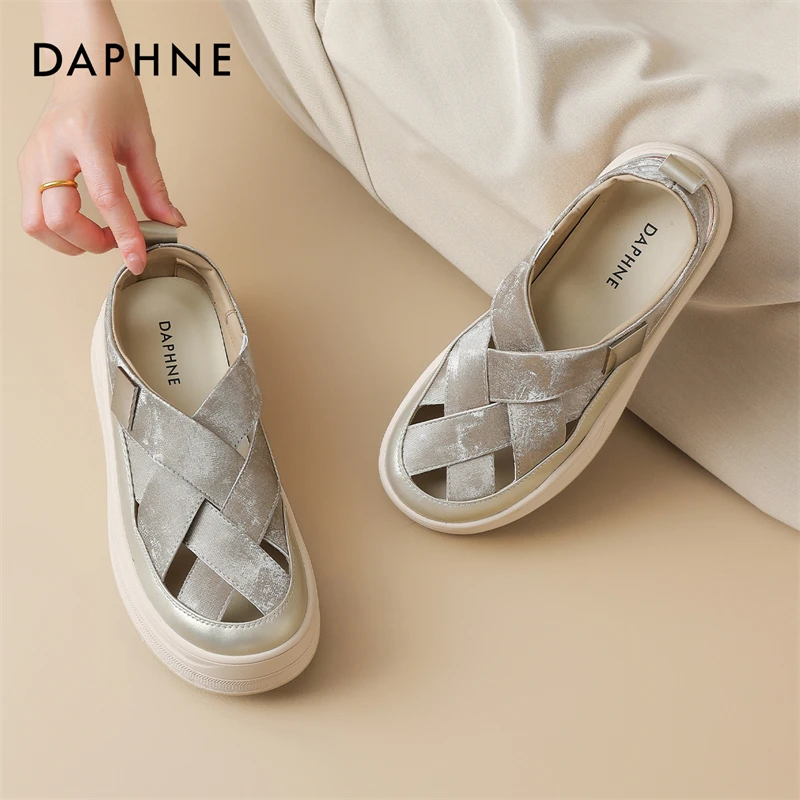 达芙妮网红爆款罗马凉鞋2025夏季外穿软底凉鞋厚底百搭运动沙滩鞋