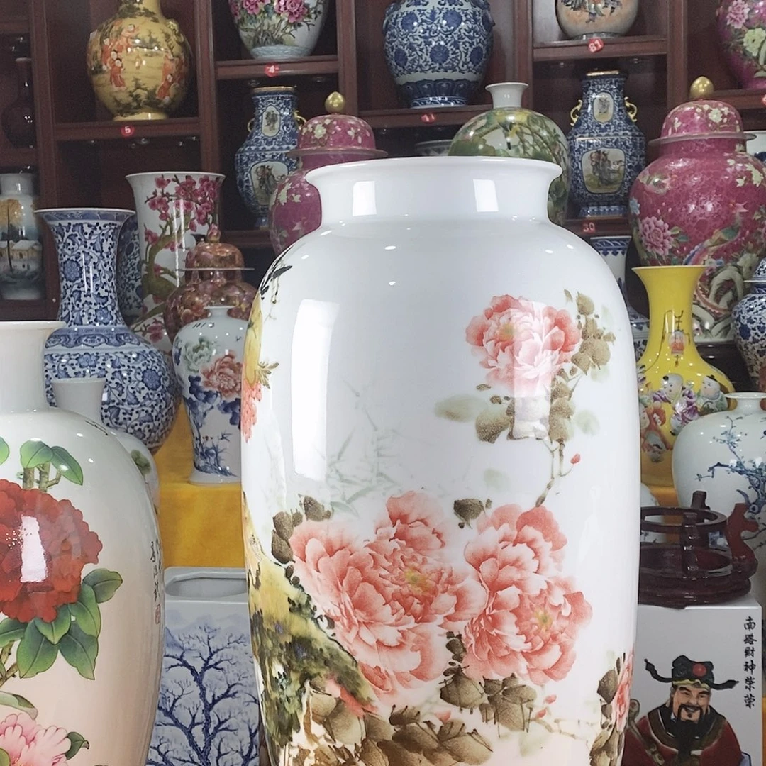 井***蛙摆件景德镇陶瓷冬瓜瓶